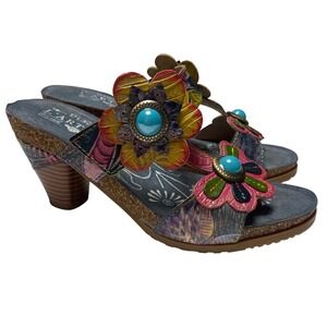 Spring Step Lartiste Bari Navy Sandals Women's 6.5-7
